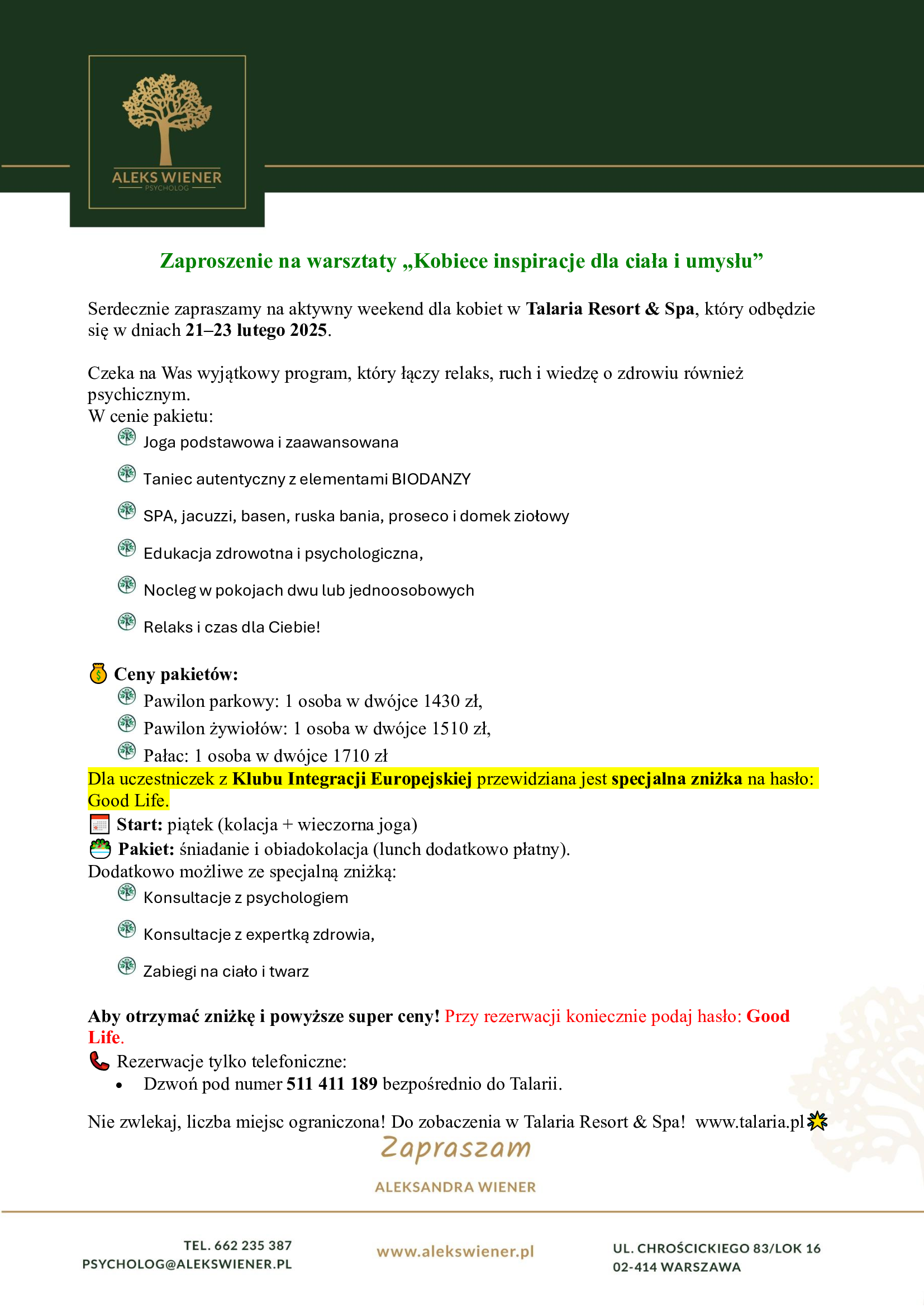 Warsztaty kobiece inspiracje